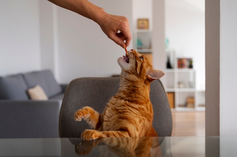 Close Up On Adorable Pet Eating