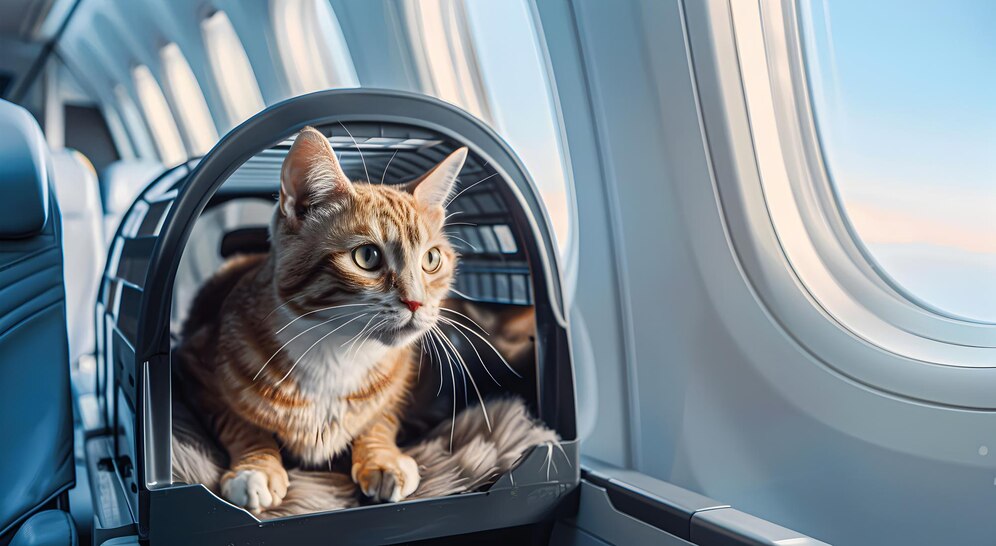 Cat Sitting Airplane Animal Carrier